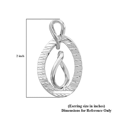 Italian Sterling Silver Infinity Double Hoop Statement Earrings 6.40 Grams