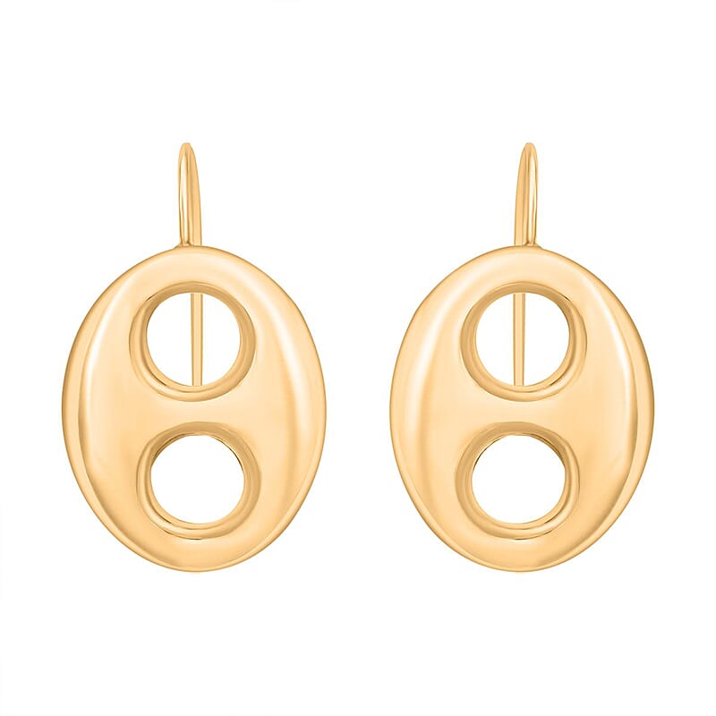 Italian 14K Yellow Gold Over Sterling Silver Statement Earrings 6.80 Grams