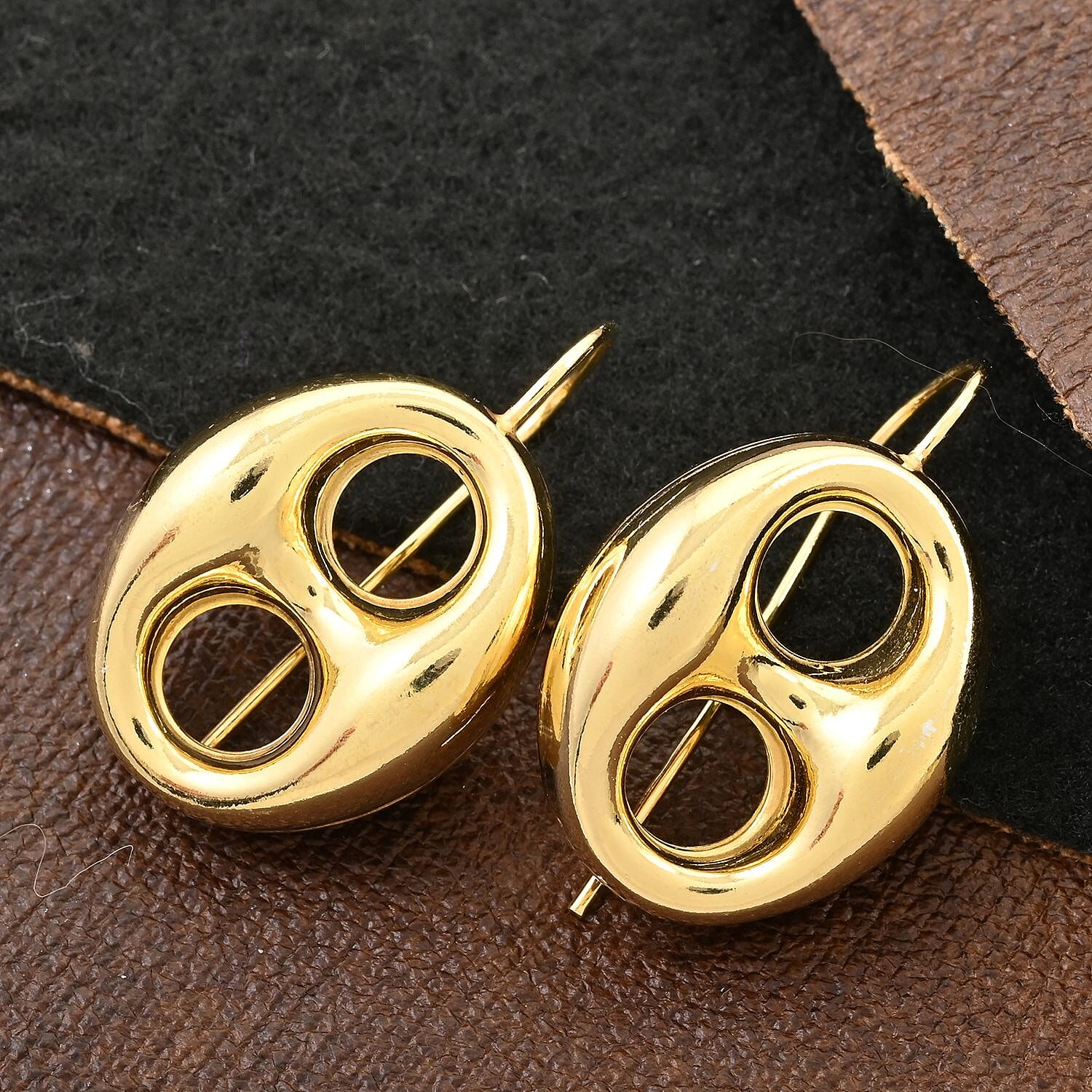 Italian 14K Yellow Gold Over Sterling Silver Statement Earrings 6.80 Grams