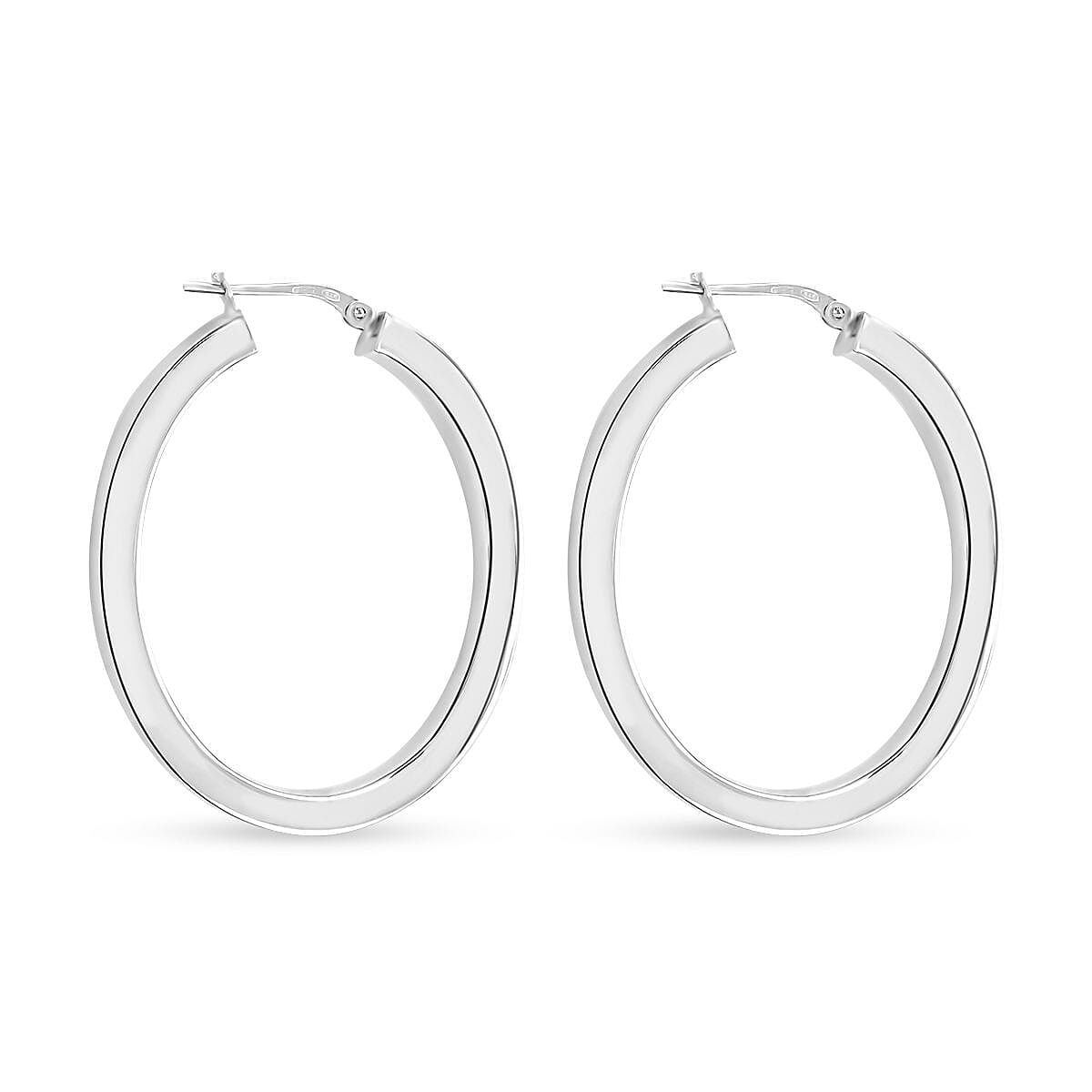 Italian Sterling Silver Bold Hoop Statement Earrings 7.50 Grams