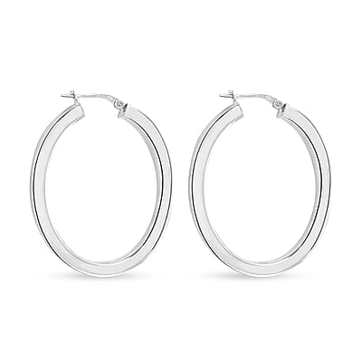 Italian Sterling Silver Bold Hoop Statement Earrings 7.50 Grams