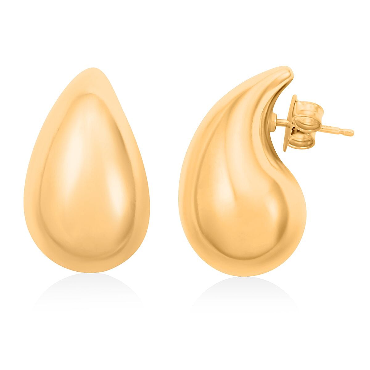 Italian 14K Yellow Gold Over Sterling Silver Rain Drop Tear Drop Statement Earrings 8.50 Grams