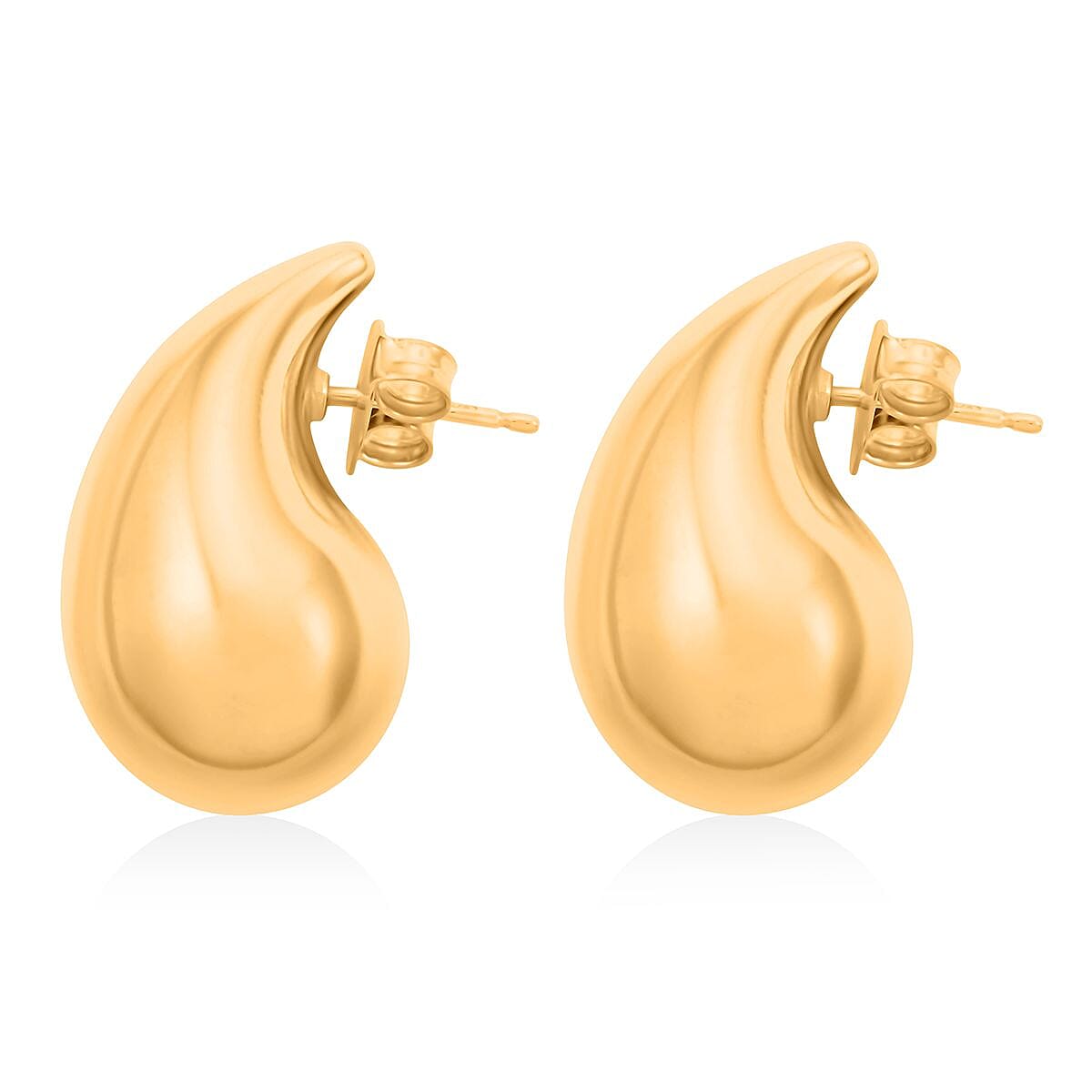 Italian 14K Yellow Gold Over Sterling Silver Rain Drop Tear Drop Statement Earrings 8.50 Grams