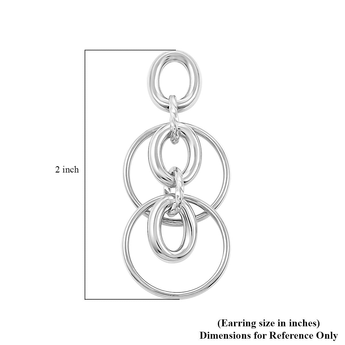 Italian Sterling Silver Interlocked Drop Statement Earrings 9.10 Grams