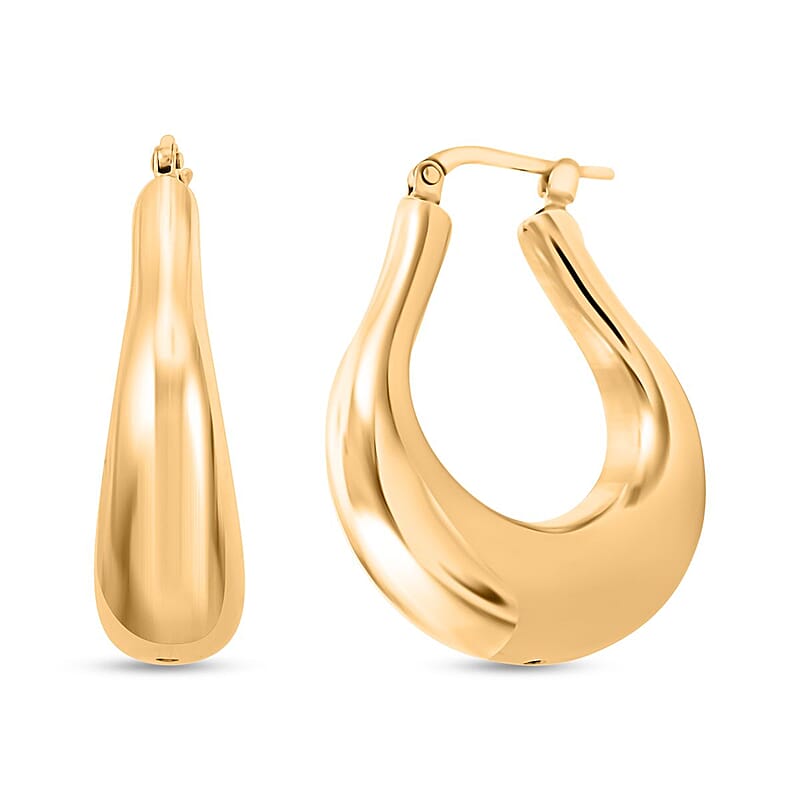 Italian 14K Yellow Gold Over Sterling Silver Statement Earrings 9.10 Grams