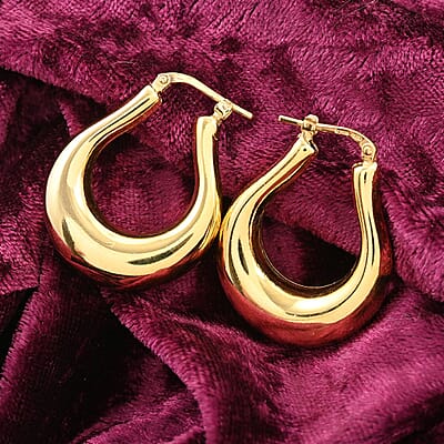 Italian 14K Yellow Gold Over Sterling Silver Statement Earrings 9.10 Grams