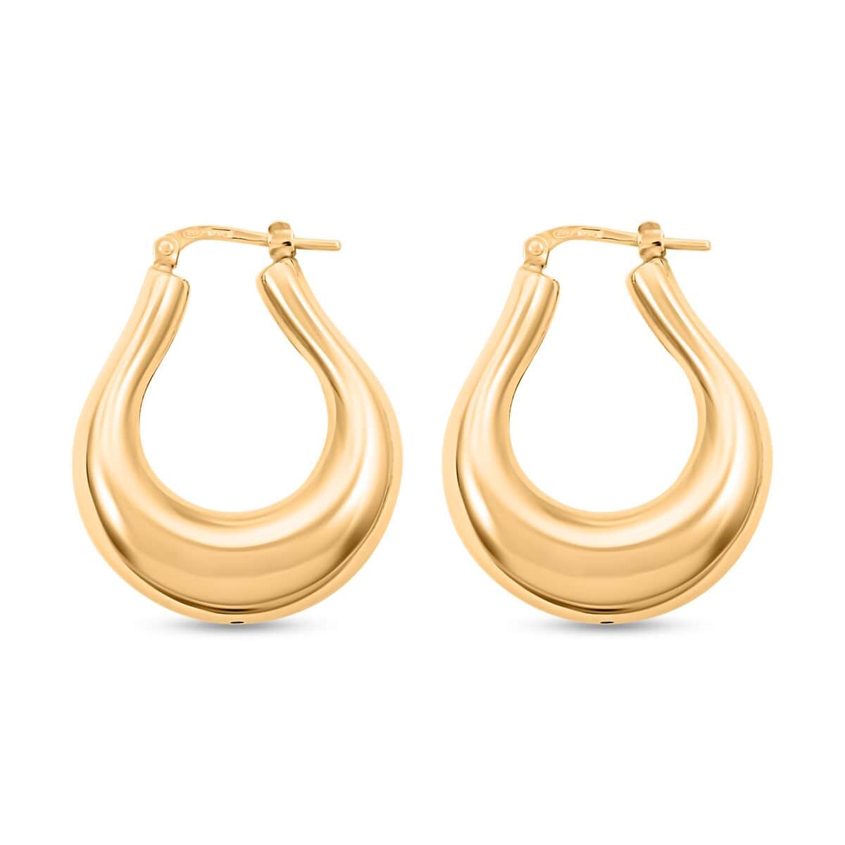 Italian 14K Yellow Gold Over Sterling Silver Statement Earrings 9.10 Grams image number 3