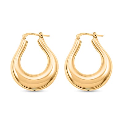 Italian 14K Yellow Gold Over Sterling Silver Statement Earrings 9.10 Grams