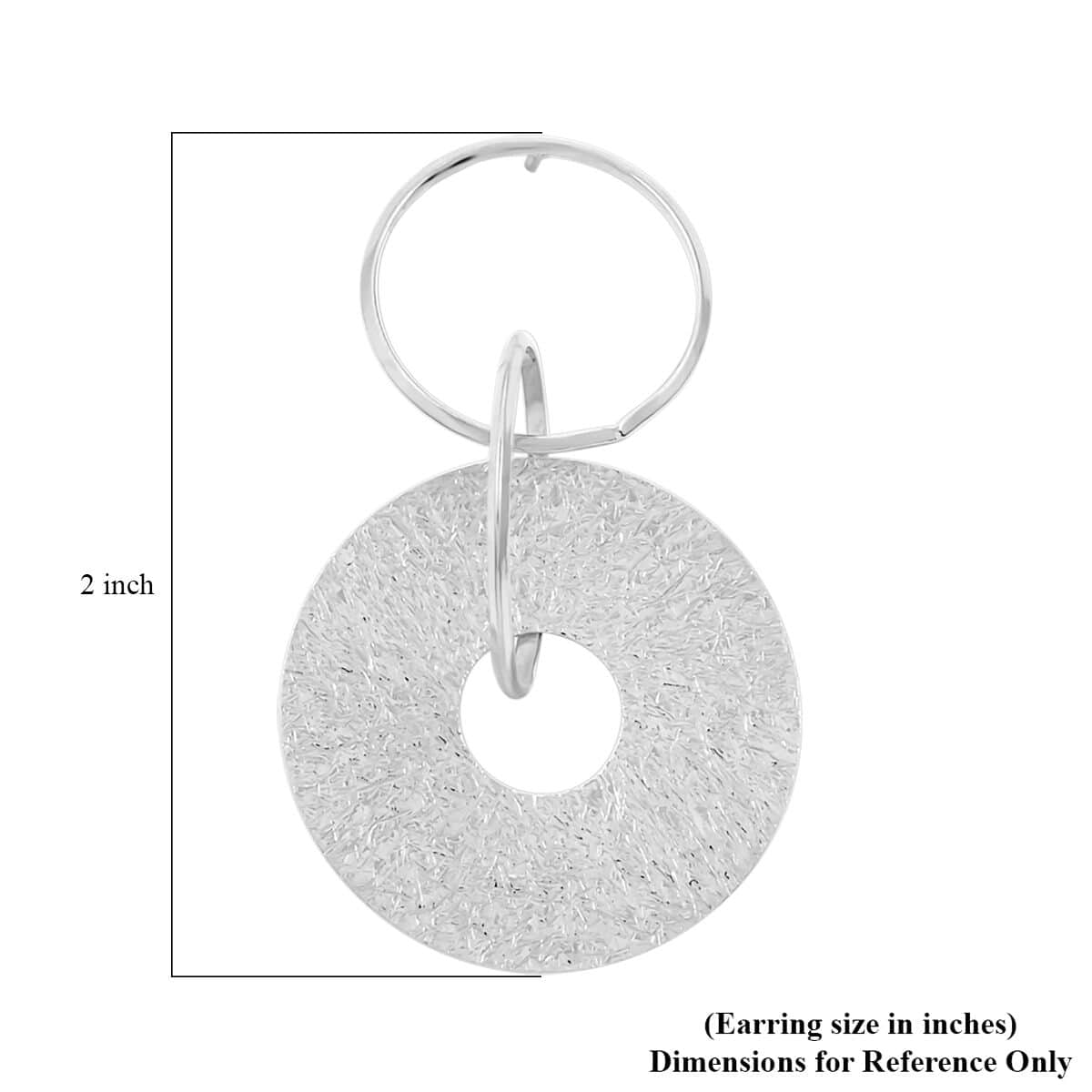 Italian Sterling Silver Triple Circle Medallion Interlocked Drop Statement Earrings 10 Grams image number 4