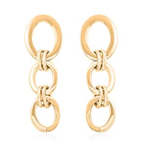 Italian 14K Yellow Gold Over Sterling Silver Interlocked Drop Statement Earrings 11.10 Grams