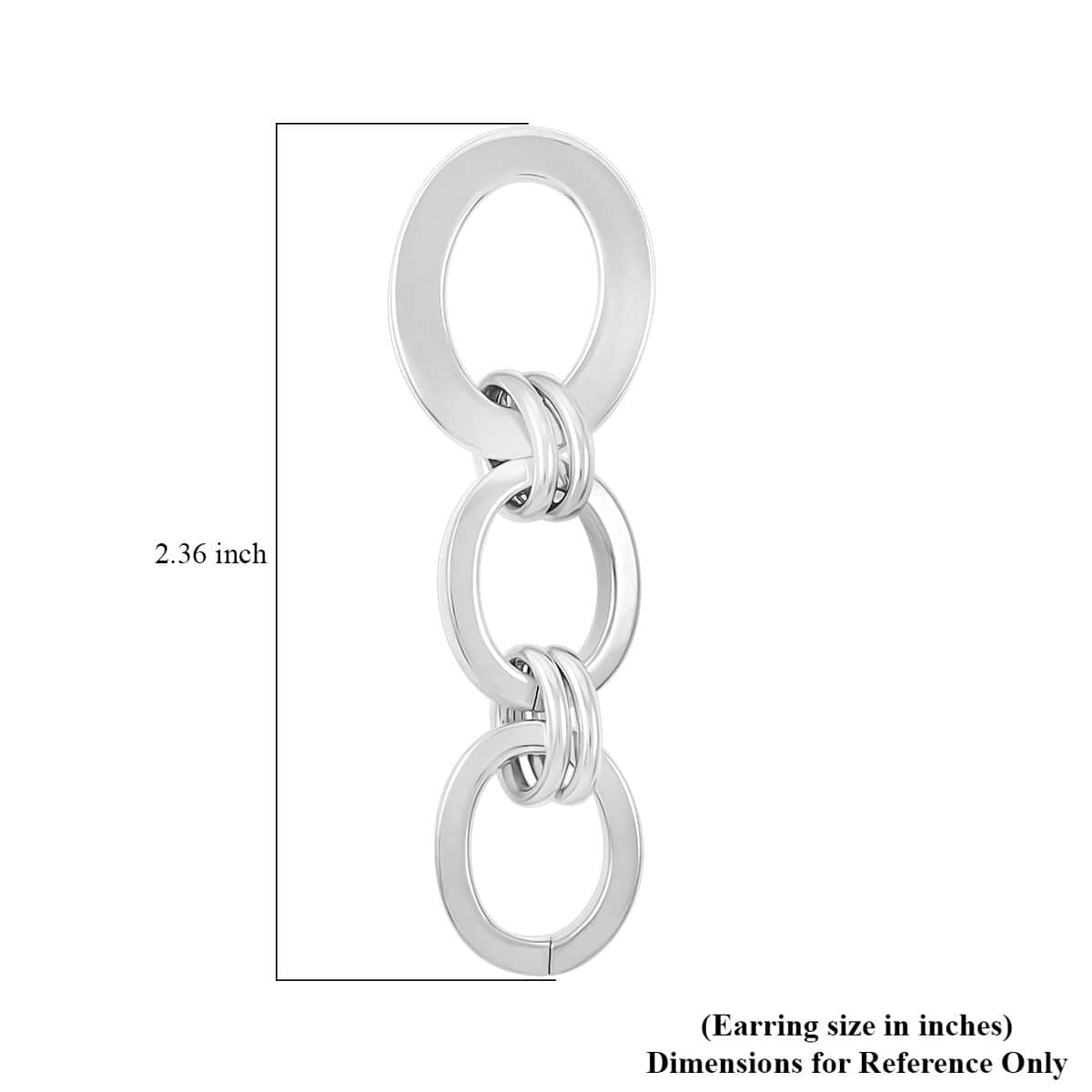 Italian Sterling Silver Interlocked Drop Statement Earrings 11.50 Grams image number 4