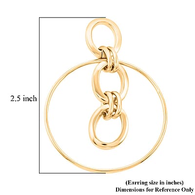 Italian 14K Yellow Gold Over Sterling Silver Multi Row Drop Interlocked Statement Earrings 13.40 Grams
