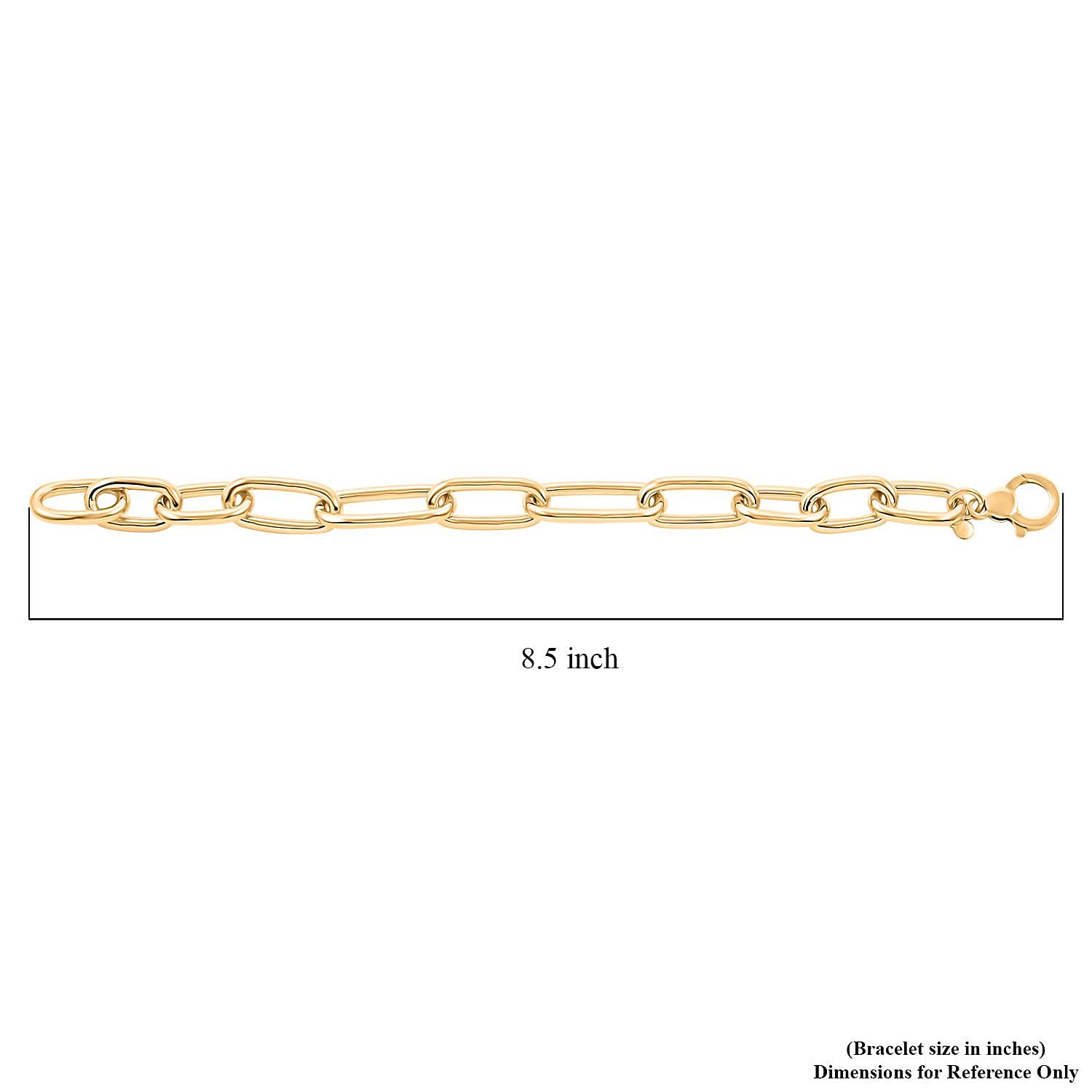 Italian 14K Yellow Gold Over Sterling Silver Paper Clip Bold Statement Bracelet (8.50 In) 20.50 Grams