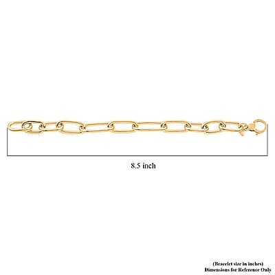 Italian 14K Yellow Gold Over Sterling Silver Paper Clip Bold Statement Bracelet (8.50 In) 20.50 Grams