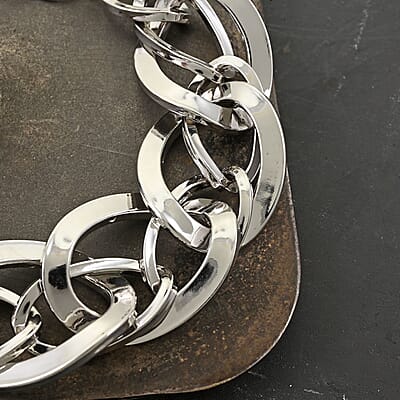 Italian Sterling Silver Interlocked Statement Bracelet (8.00-900In) 25.20 Grams