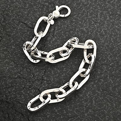 Italian Sterling Silver Paper Clip Bold Statement Bracelet (8.50 In) (14.40 g)