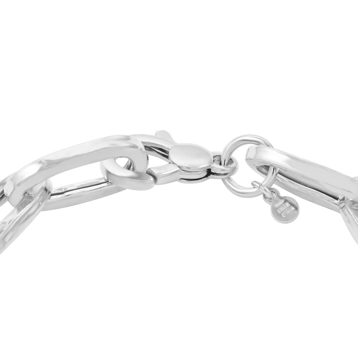 Italian Sterling Silver Paper Clip Bold Statement Bracelet (8.50 In) (14.40 g) image number 3