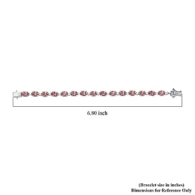D'Joy Blush Apatite and Moissanite Bracelet in Platinum Over Sterling Silver (6.50 In) 13.50 ctw
