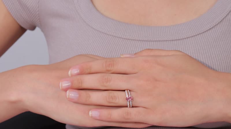 Blush Apatite, Brown and White Zircon Ring in Vermeil Rose Gold Over Sterling Silver (Size 5.0) 1.10 ctw