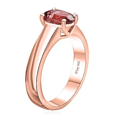 Blush Apatite Solitaire Ring in Vermeil Rose Gold Over Sterling Silver (Size 10.0) 1.25 ctw