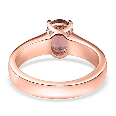 Blush Apatite Solitaire Ring in Vermeil Rose Gold Over Sterling Silver (Size 10.0) 1.25 ctw