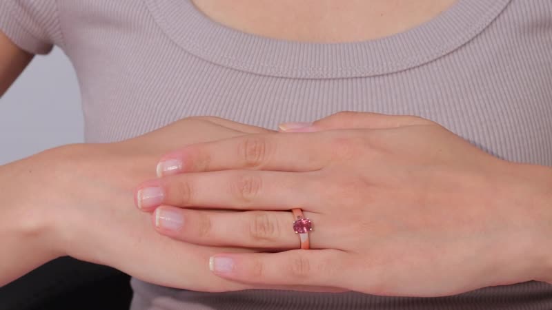Blush Apatite Solitaire Ring in Vermeil RG Over Sterling Silver (Size 7.0) 1.25 ctw