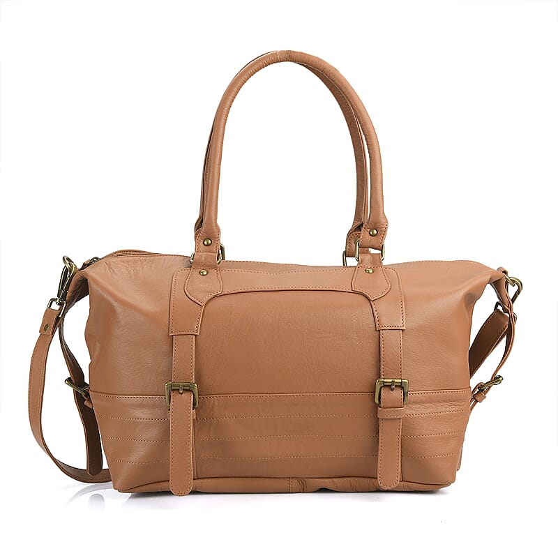 Brown Genuine Leather Luggage Bag
