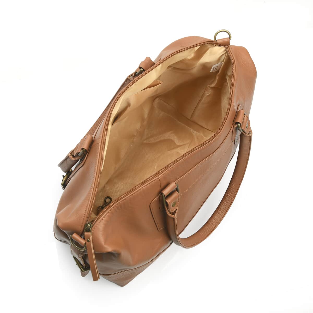 Brown Genuine Leather Luggage Bag image number 4