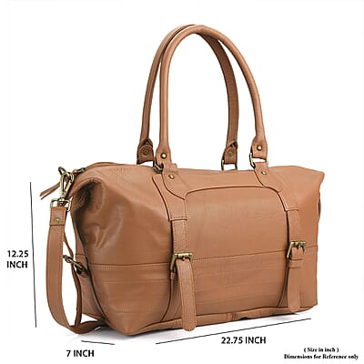 Brown Genuine Leather Luggage Bag
