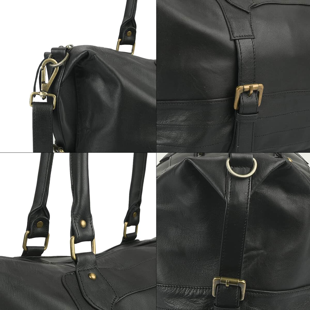 Black Genuine Leather Luggage Bag image number 5