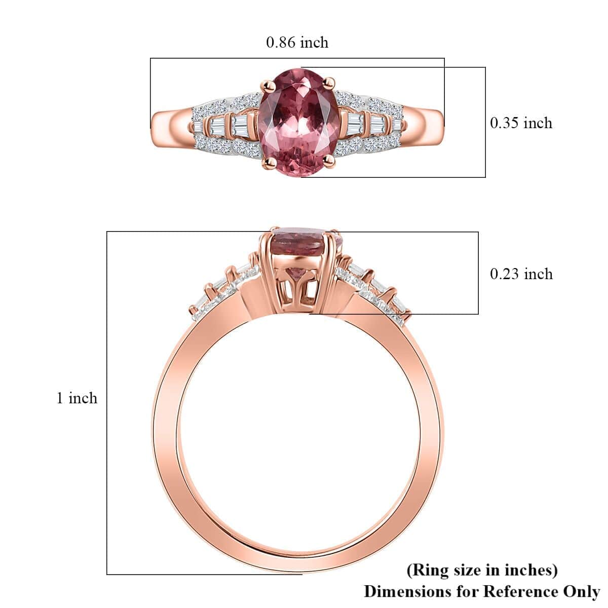 Luxoro 10K Rose Gold Premium Blush Apatite and G-H I2 Diamond Ring (Size 6.0) 1.35 ctw image number 5