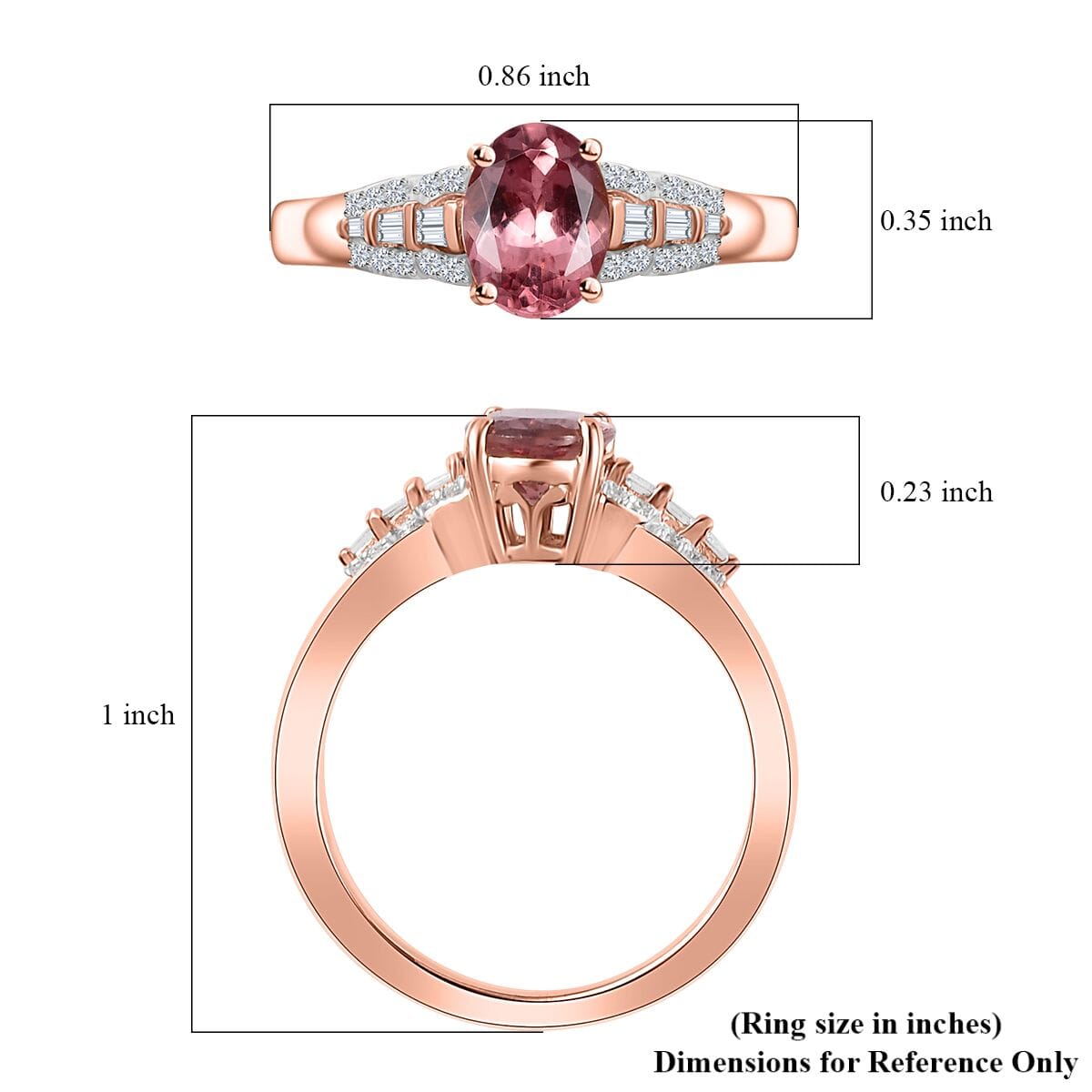 Luxoro 10K Rose Gold Premium Blush Apatite and G-H I2 Diamond Ring (Size 8.0) 1.35 ctw image number 5