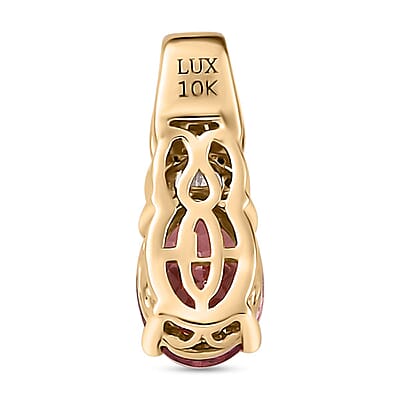 Luxoro 10K Rose Gold Premium Blush Apatite and G-H I2 Diamond Pendant 1.25 ctw