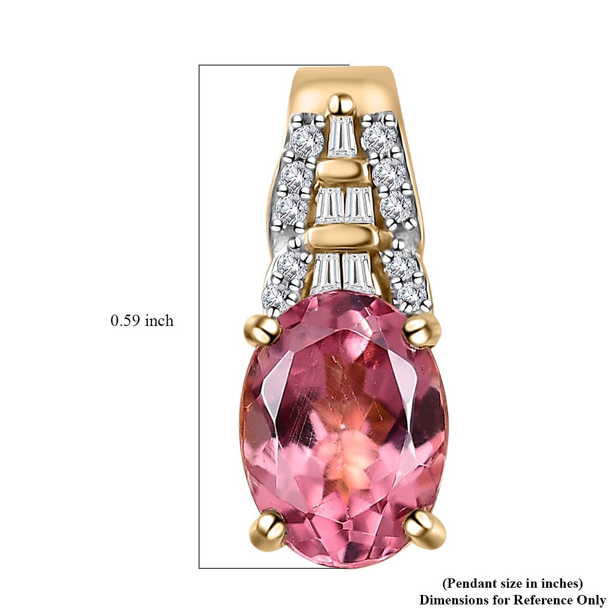 Luxoro 10K Rose Gold Premium Blush Apatite and G-H I2 Diamond Pendant 1.25 ctw