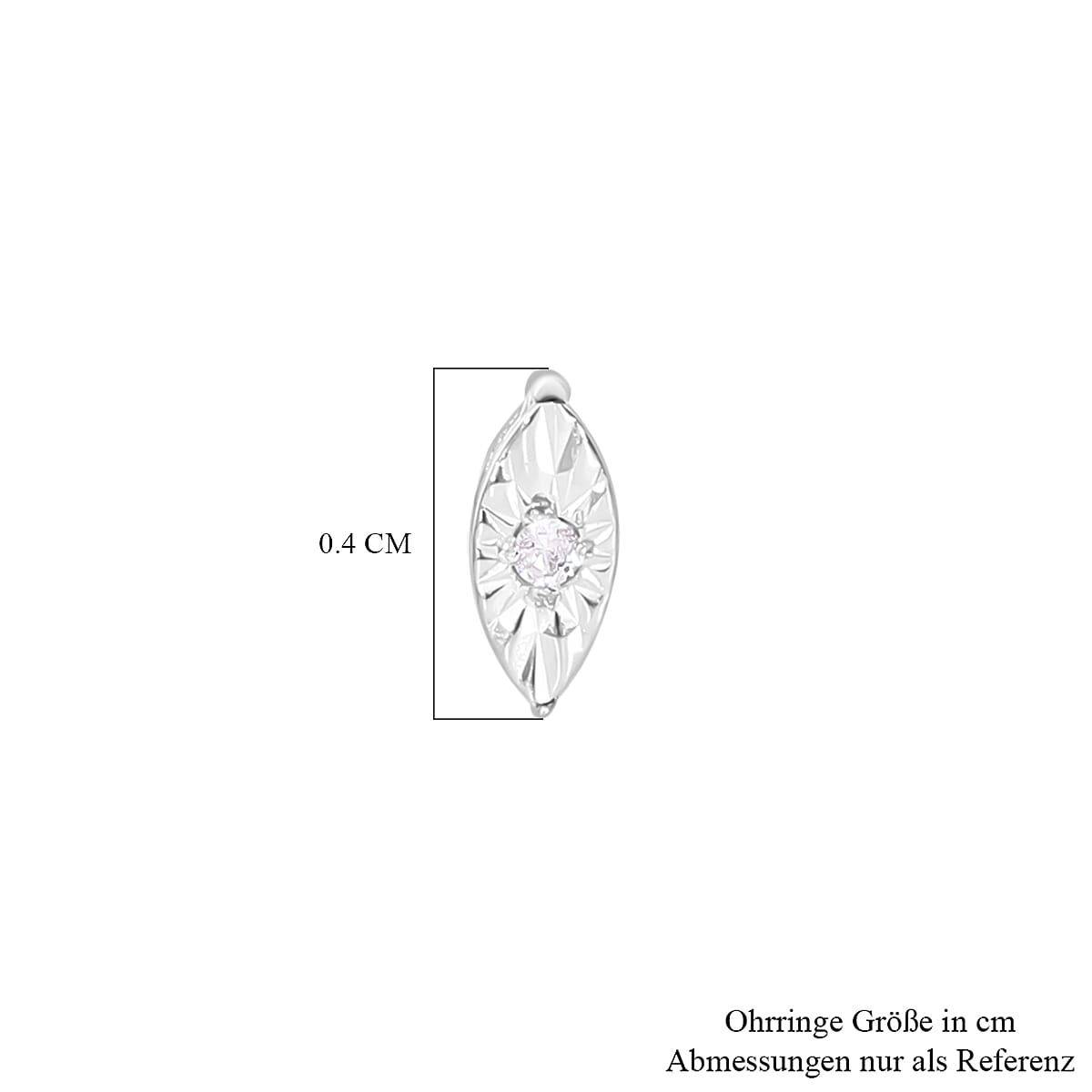 White Diamond Earring in Platinum Over Sterling Silver