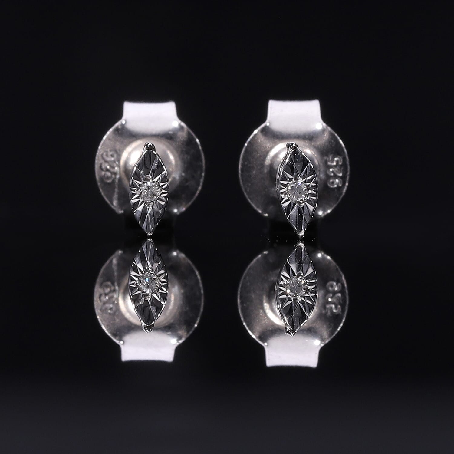 White Diamond Earring in Platinum Over Sterling Silver