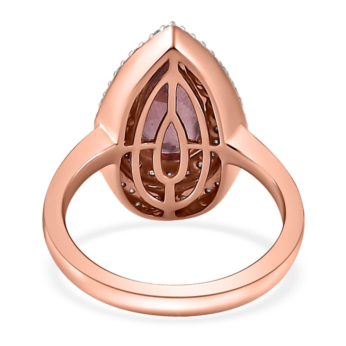 Luxoro 10K Rose Gold Premium Blush Apatite, Natural Champagne and White Diamond (I3) (0.35 cts) Ring (Size 9.5) (4.50 g) 2.40 ctw image number 4