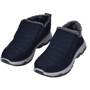Navy Nylon Sport Shoes with Gray Fur Lining – Size 7-7.5