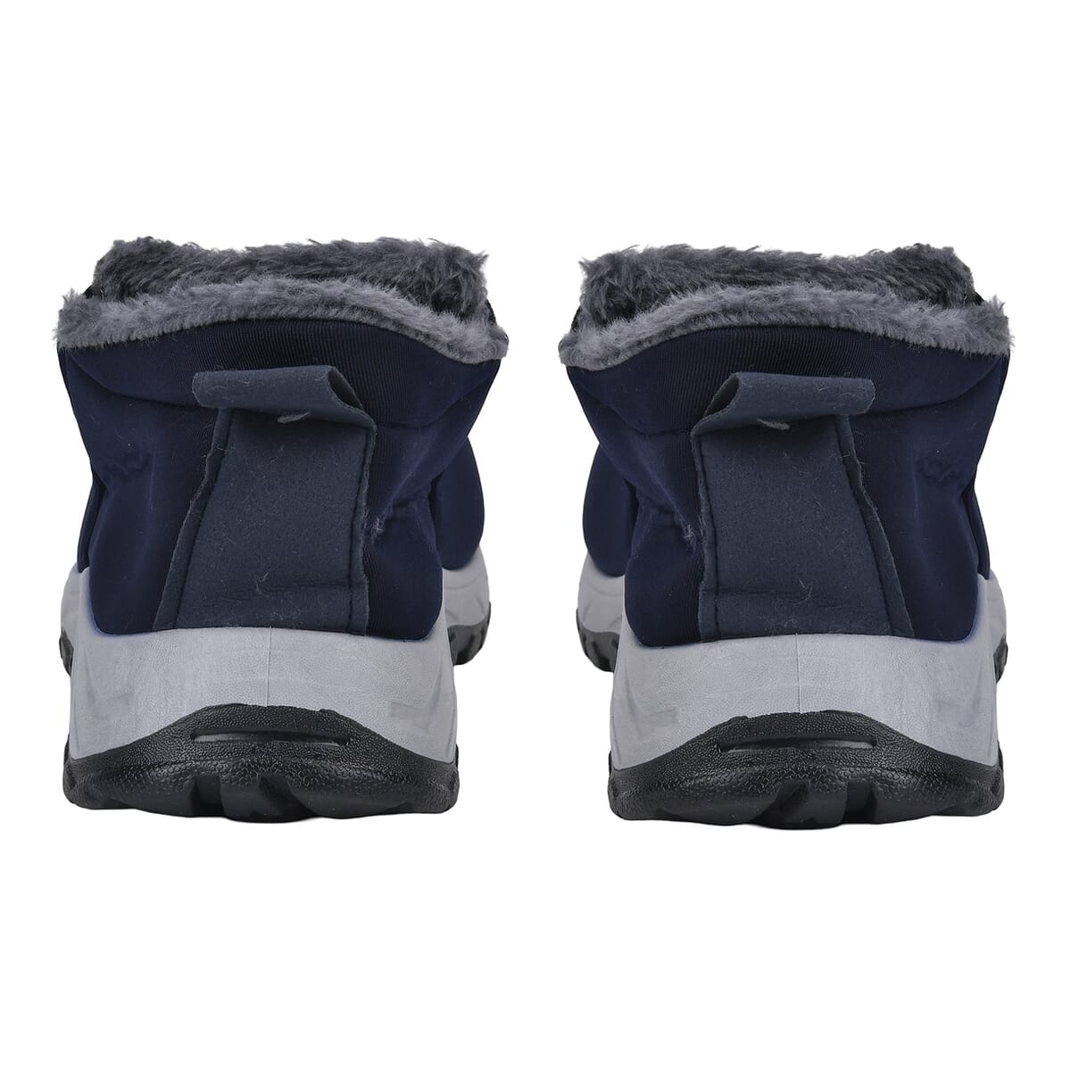 Navy Nylon Sport Shoes with Gray Fur Lining – Size 7-7.5 image number 4
