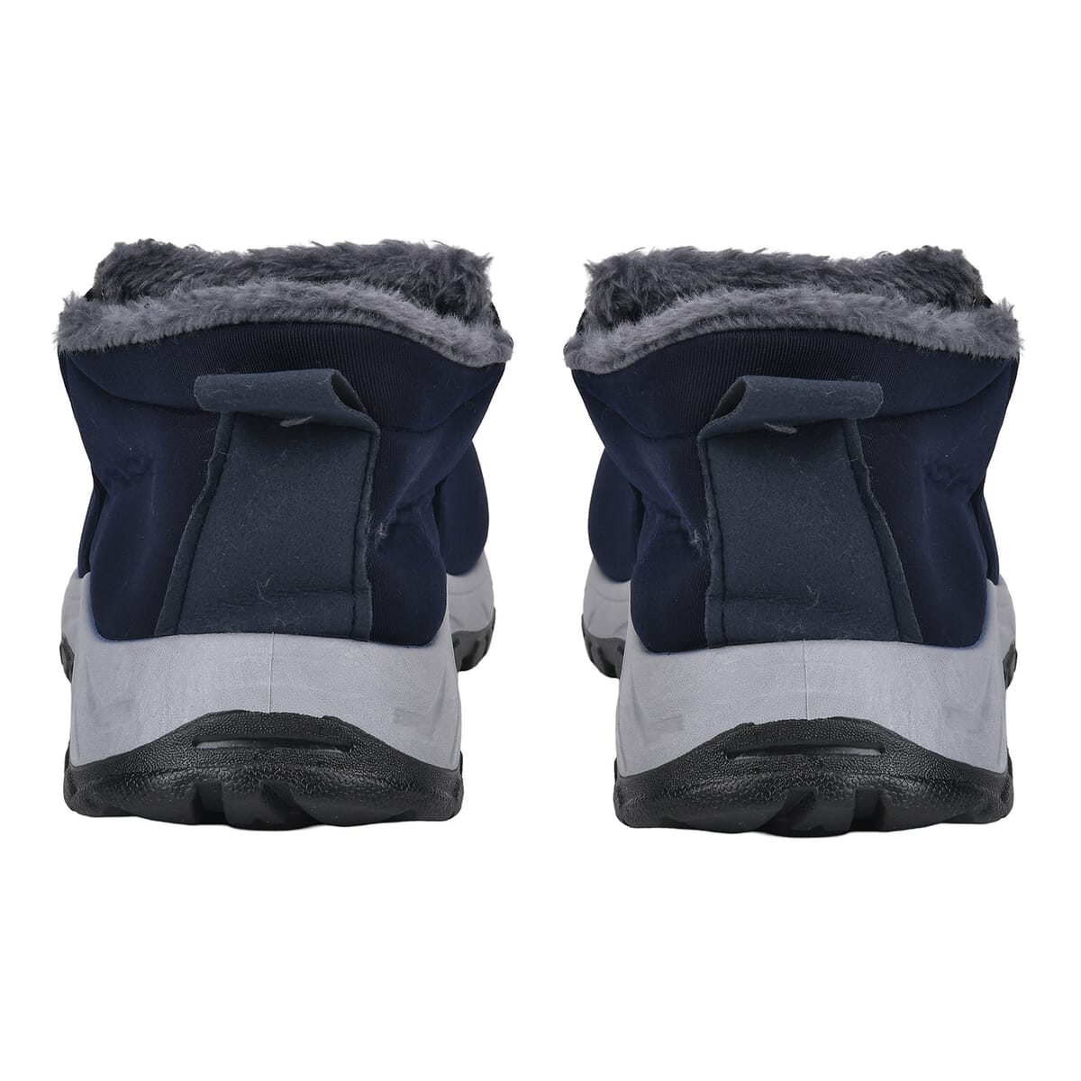 Navy Nylon Sport Shoes with Gray Fur Lining – Size 9-9.5 image number 4