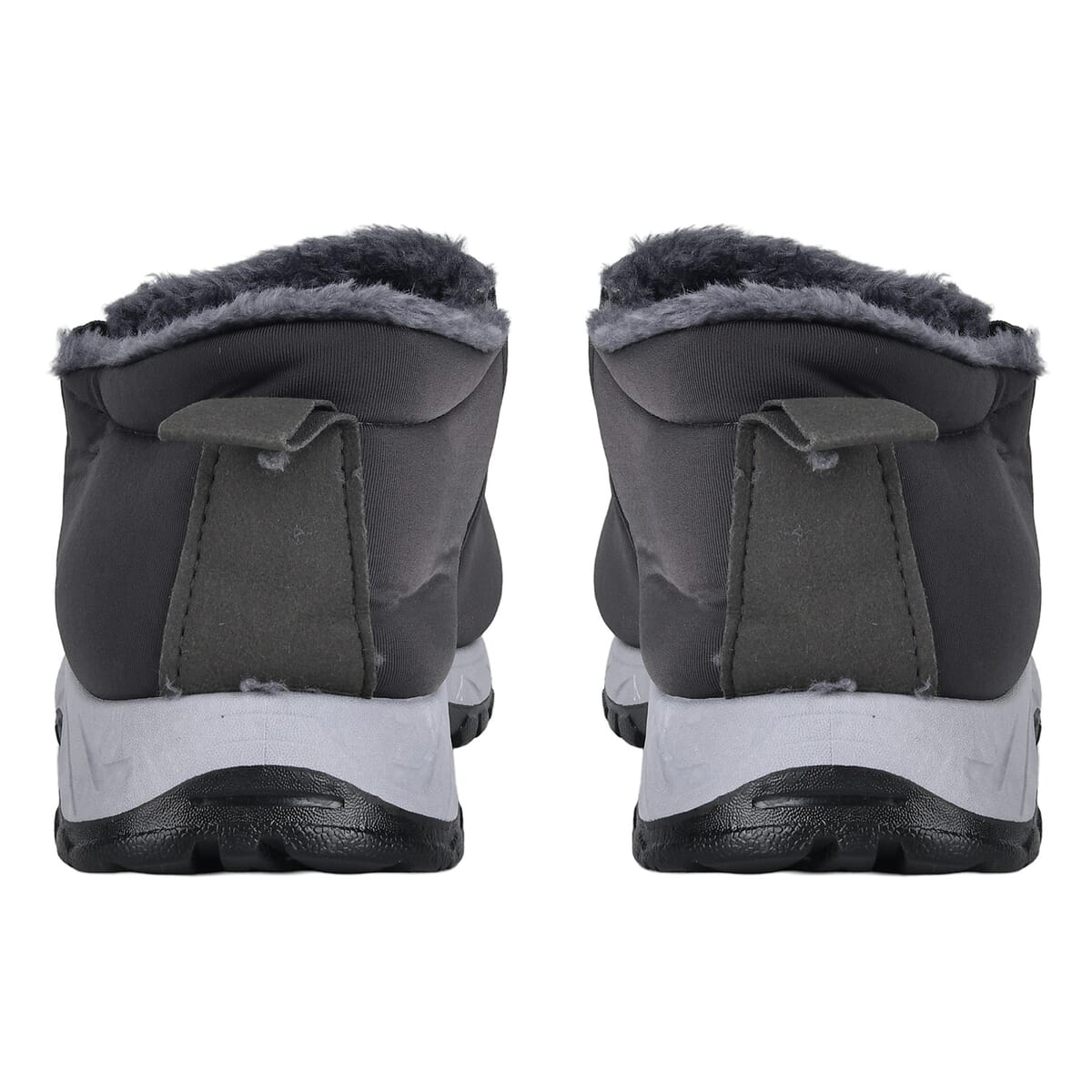 Gray Nylon Sport Shoes with Gray Fur Lining – Size 7-7.5 image number 4