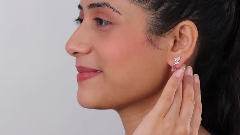 Blush Apatite and Multi Gemstone Dangle Earrings in Vermeil Rose Gold Over Sterling Silver 2.10 ctw