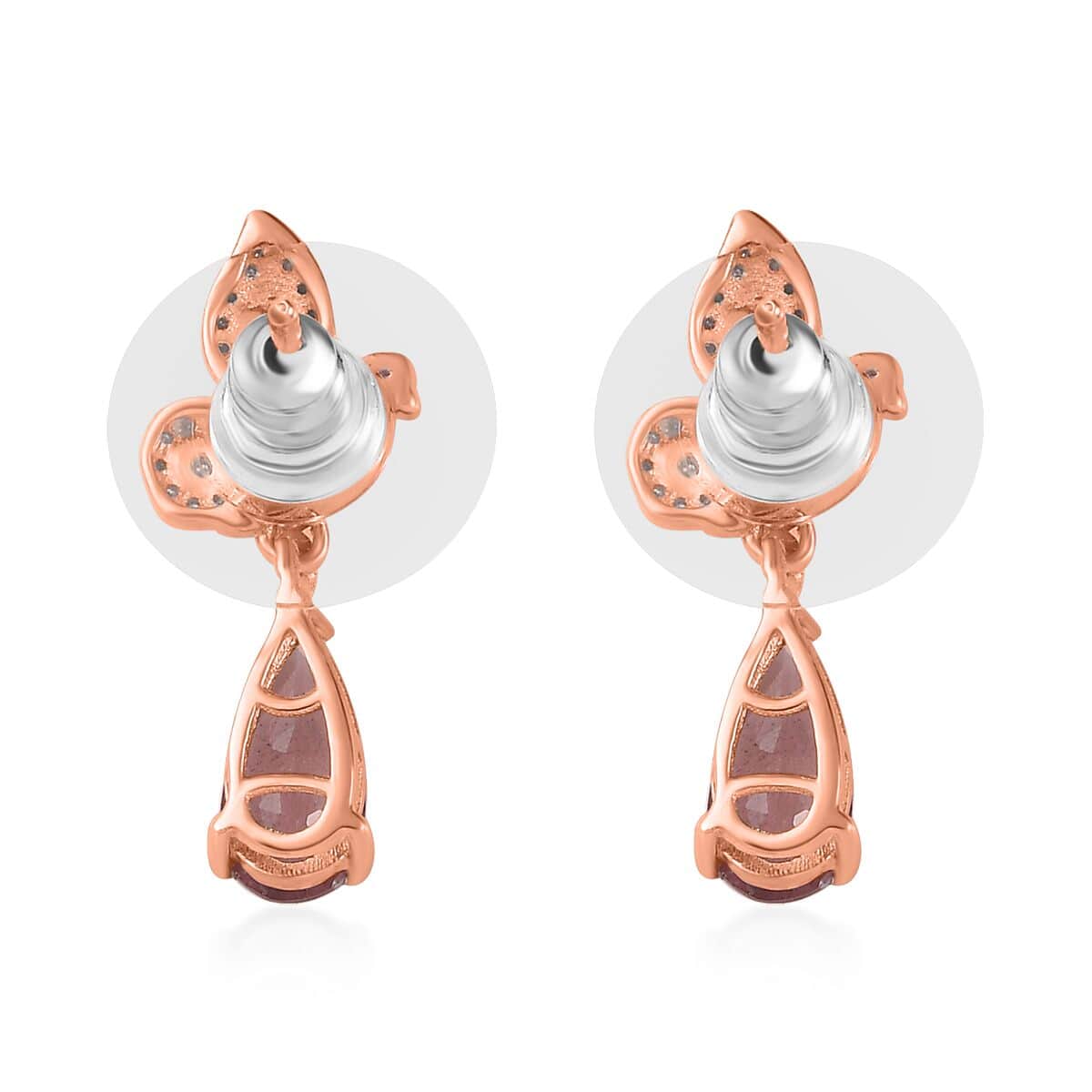 Blush Apatite and Multi Gemstone Dangle Earrings in Vermeil Rose Gold Over Sterling Silver 2.10 ctw image number 4