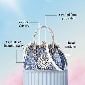 Sparkling Crystal Flower Crossbody Bag