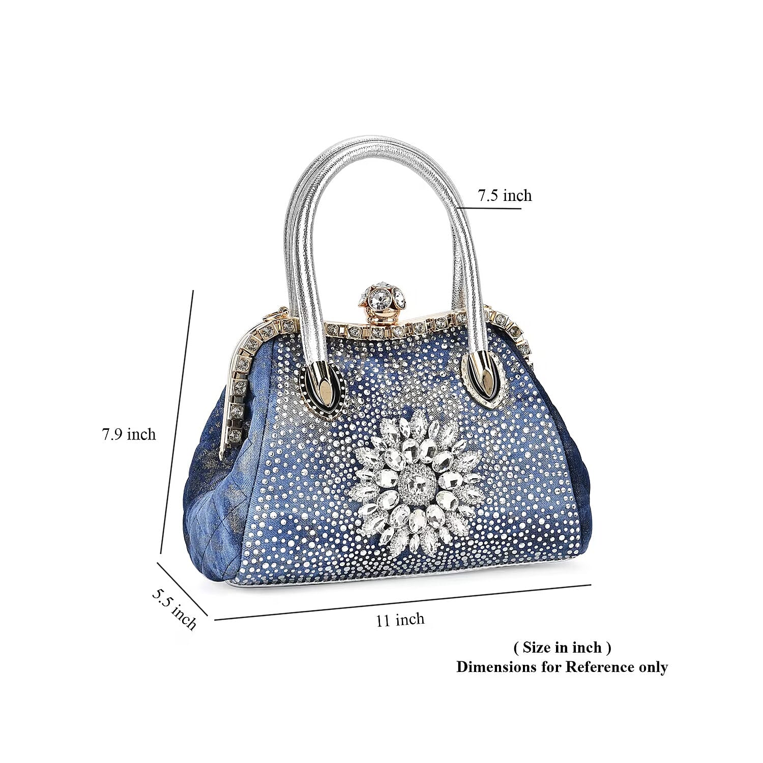 Sparkling Crystal Flower Crossbody Bag
