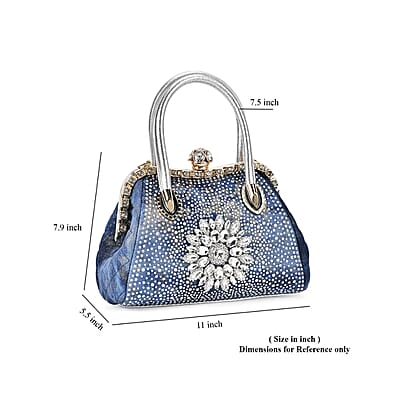 Sparkling Crystal Flower Crossbody Bag