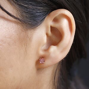 Blush Apatite Solitaire Stud Earrings in Vermeil Rose Gold Over Sterling Silver 1.15 ctw