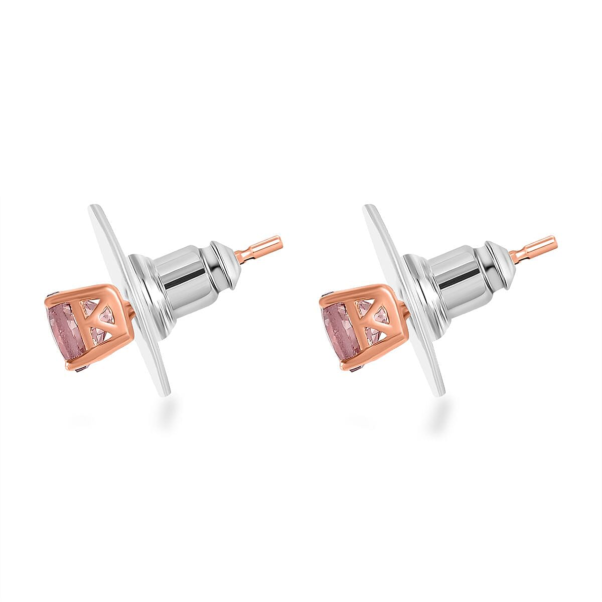 Blush Apatite Solitaire Stud Earrings in Vermeil Rose Gold Over Sterling Silver 1.15 ctw