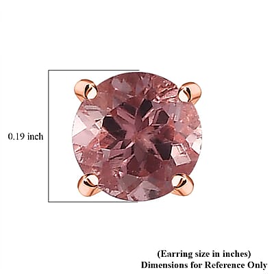 Blush Apatite Solitaire Stud Earrings in Vermeil Rose Gold Over Sterling Silver 1.15 ctw