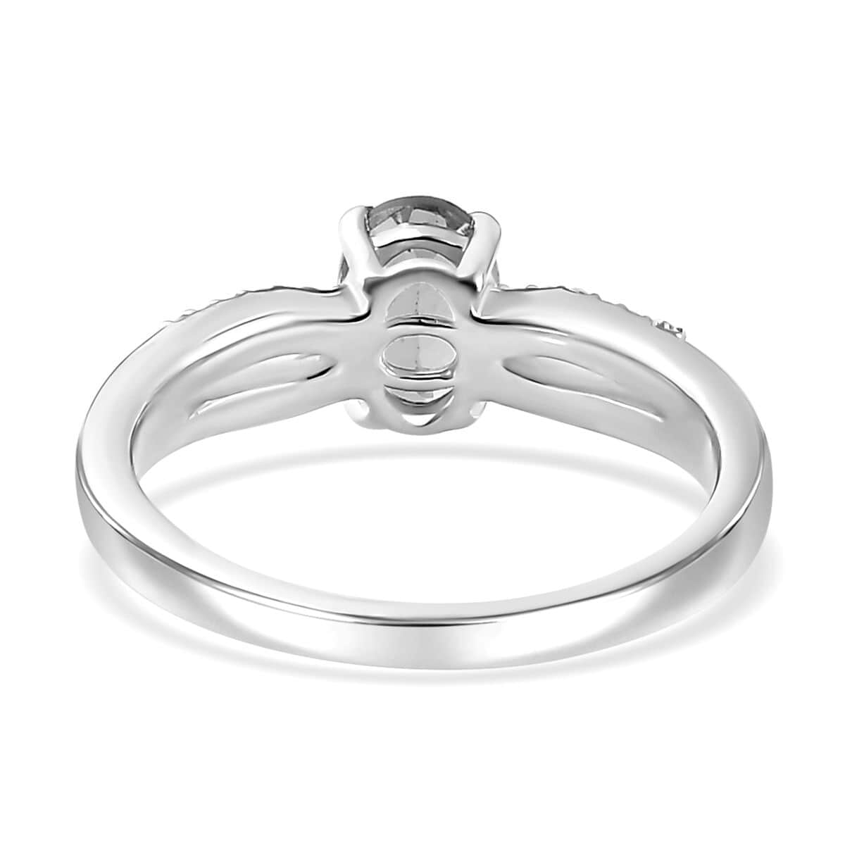 Blush Apatite and Moissanite Ring in Platinum Over Sterling Silver (Size 6.0) 0.90 ctw image number 4